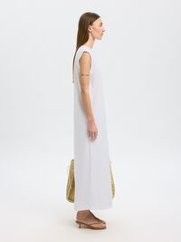 ÄRMELLOSES BAUMWOLL MAXIKLEID, Bright White, highres