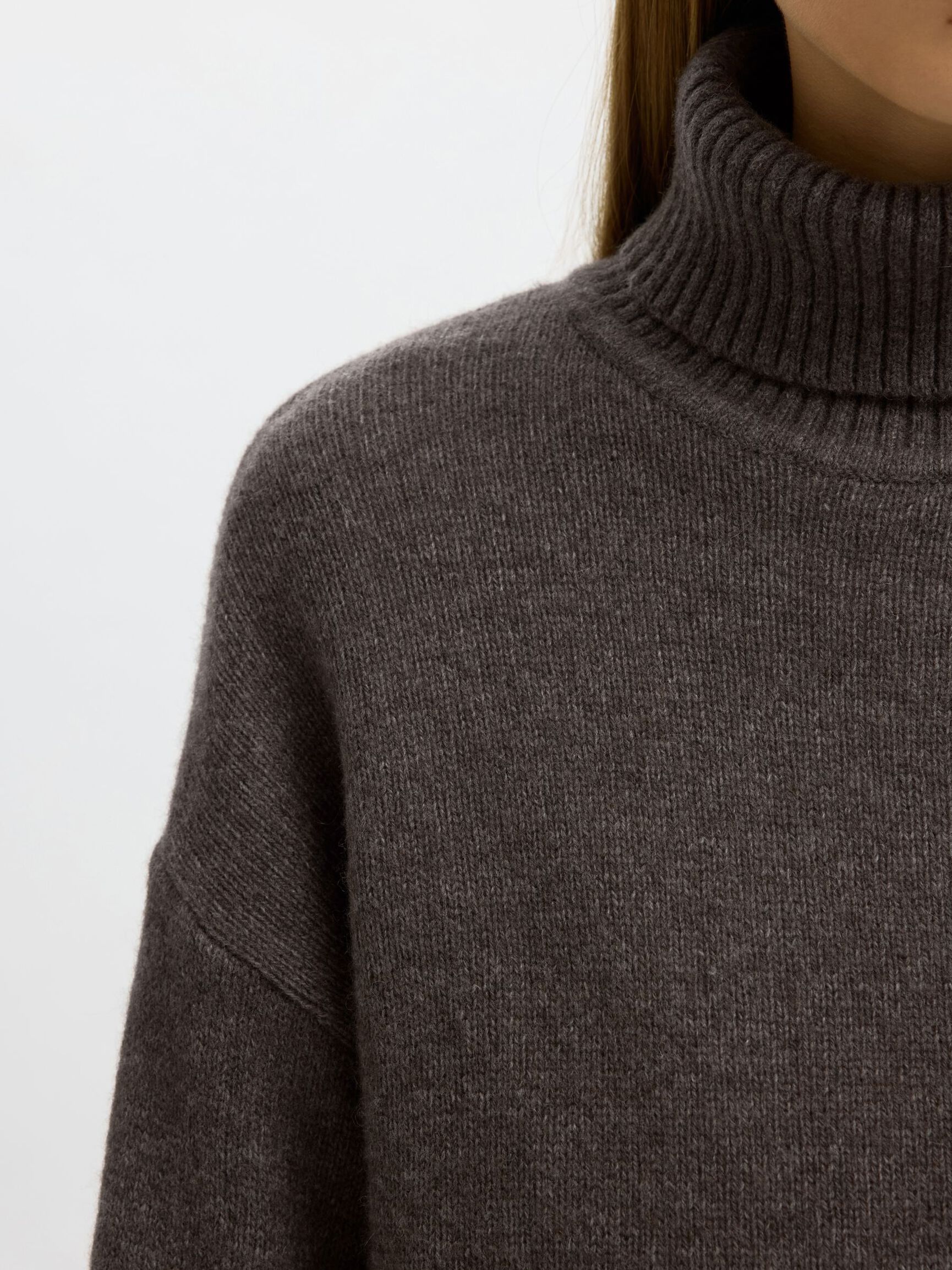 WOOL BLEND ROLL NECK JUMPER, After Dark, highres