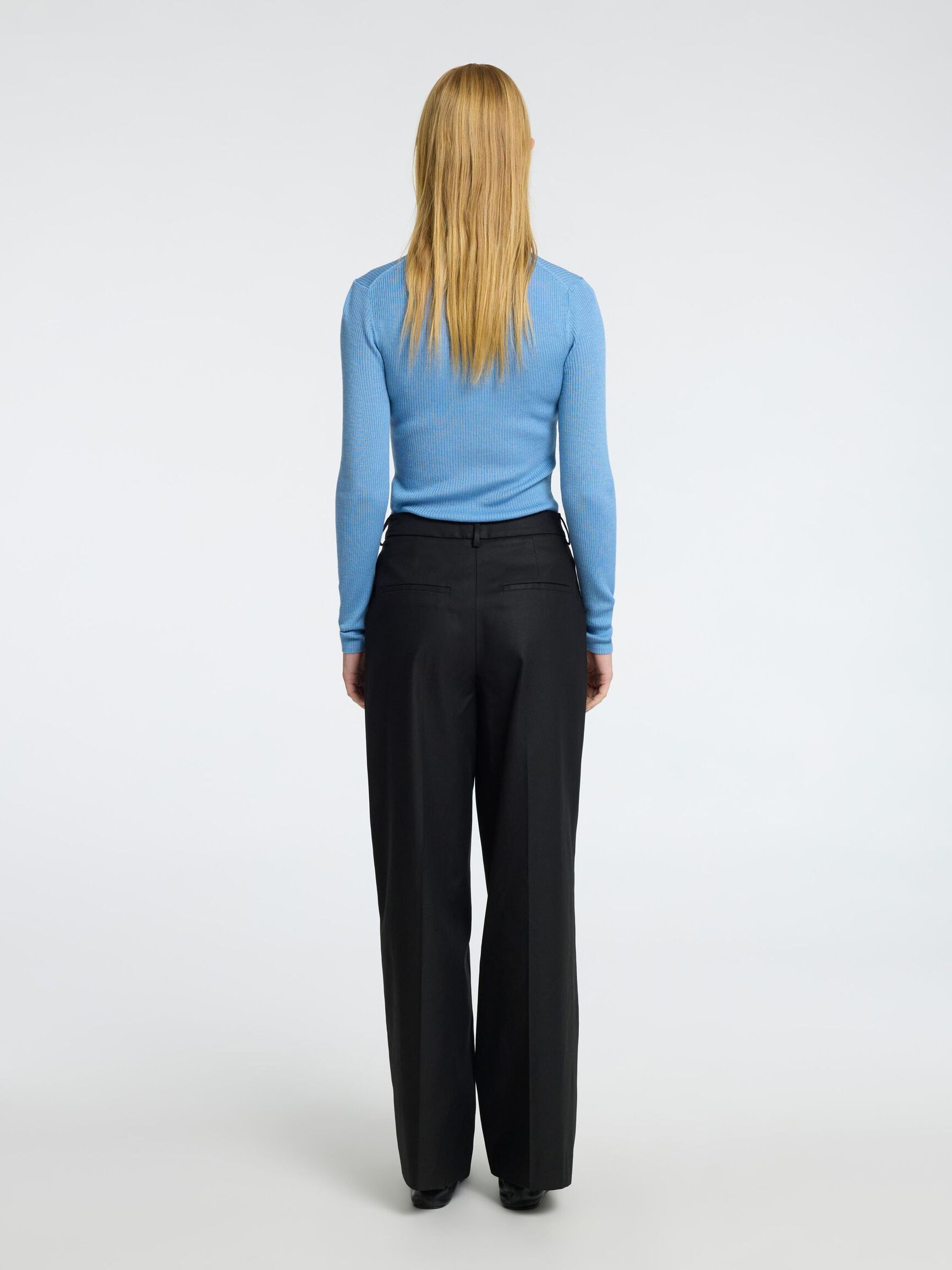 WOOL BLEND LONG SLEEVED TOP, Endless Sky, highres