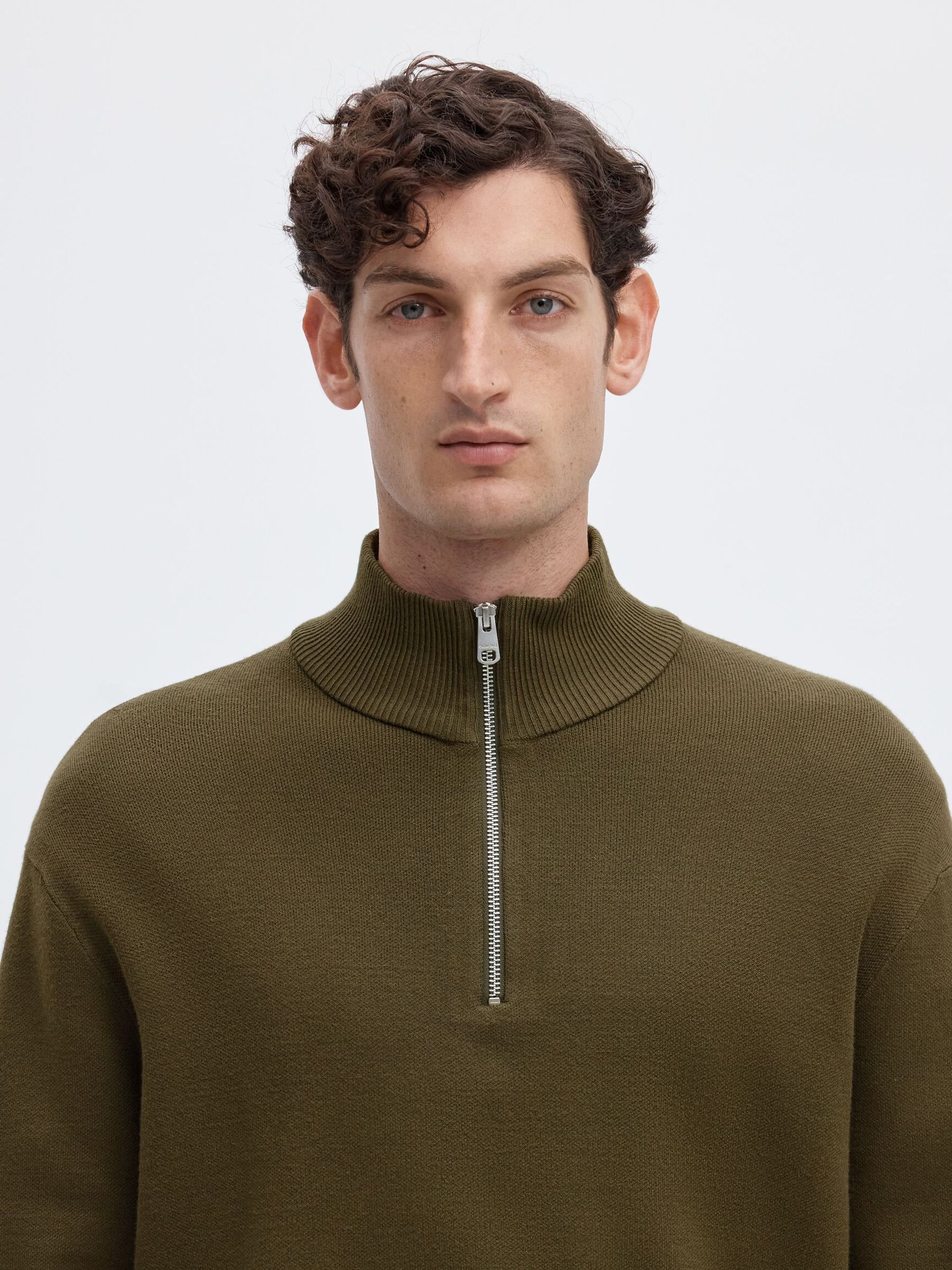 HALF ZIP PULLOVER, Kalamata, highres