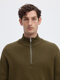 HALF ZIP PULLOVER, Kalamata, highres