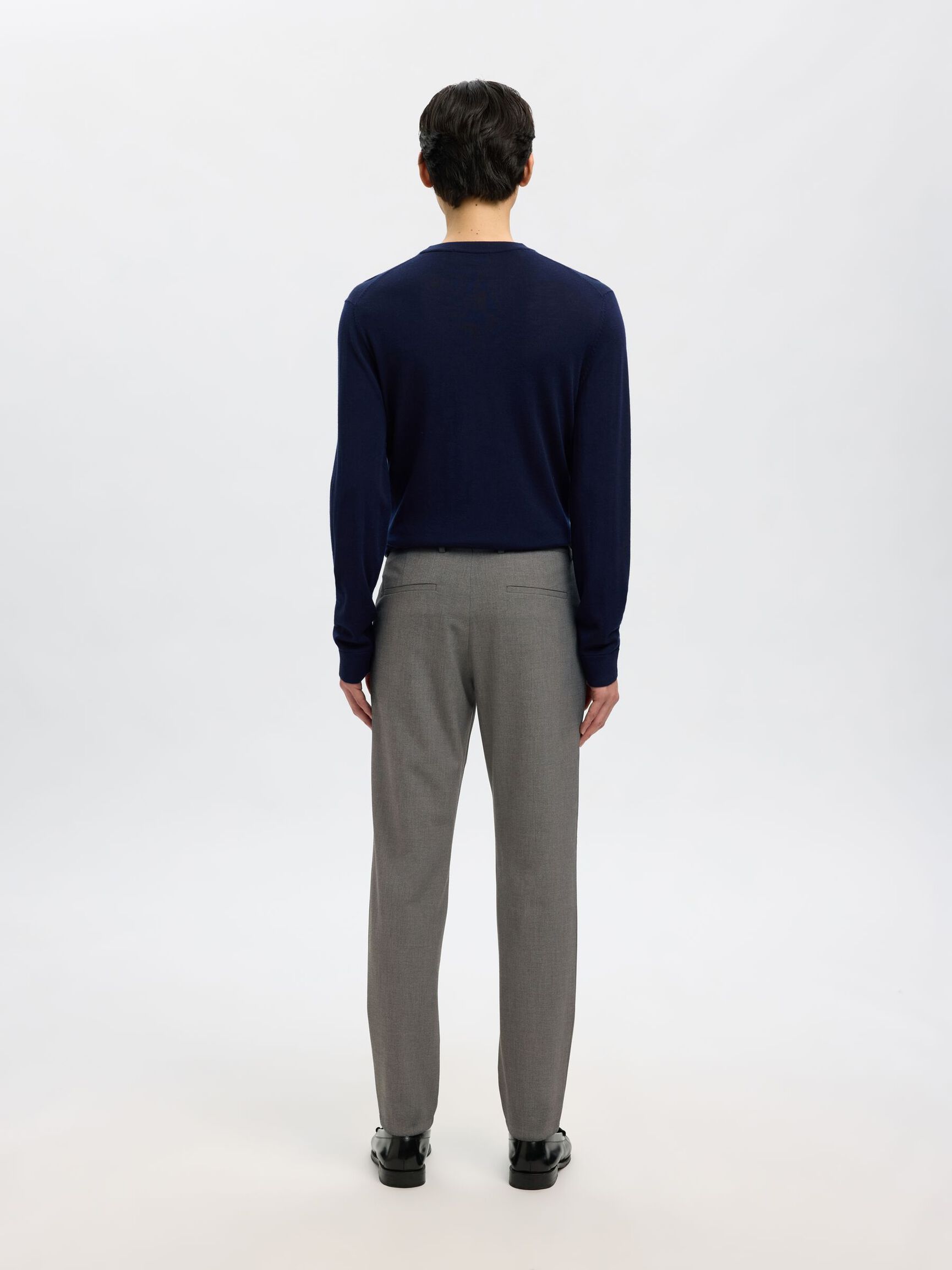175 SLIM-FIT TROUSERS, Grey Melange, highres