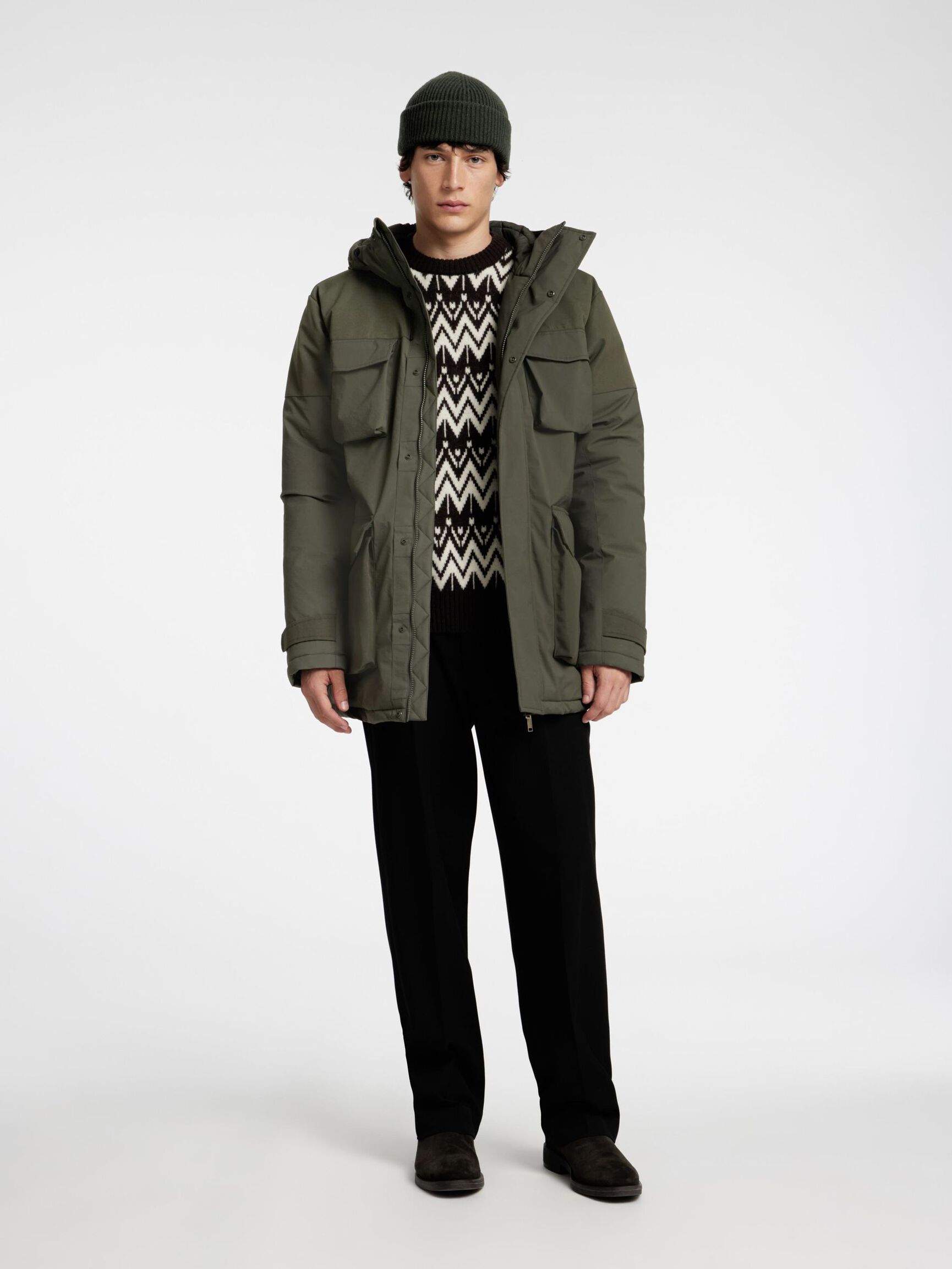 PADDED PARKA COAT, Kambaba, highres