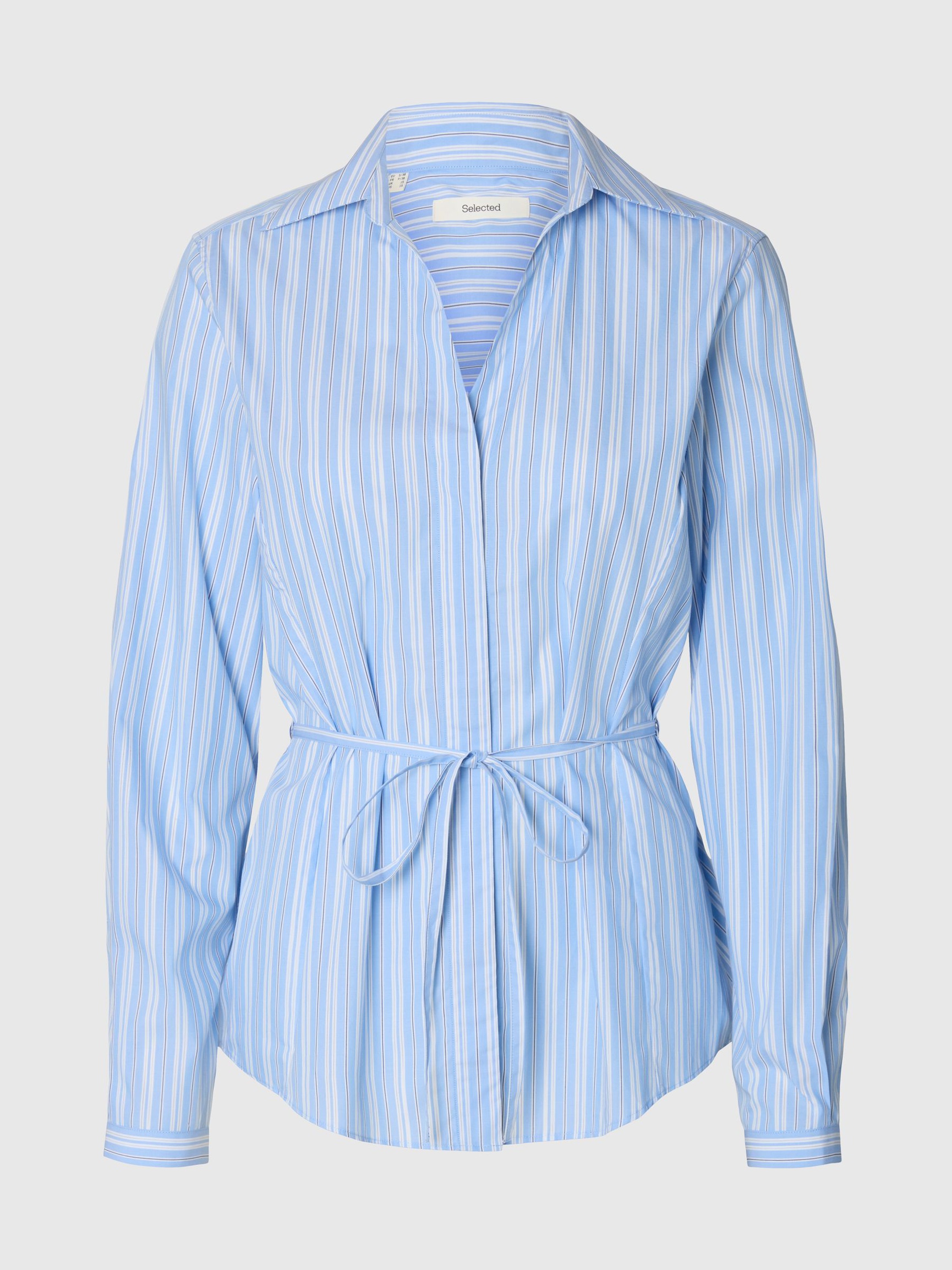 BINDELUKNING FORAN LANGÆRMET SKJORTE, Cashmere Blue, highres