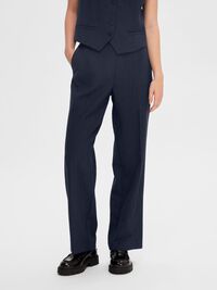 VISCOSE BLEND  WIDE-LEG TROUSERS, Dark Sapphire, highres