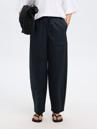 BAUMWOLL BARREL FIT HOSEN, Black, highres