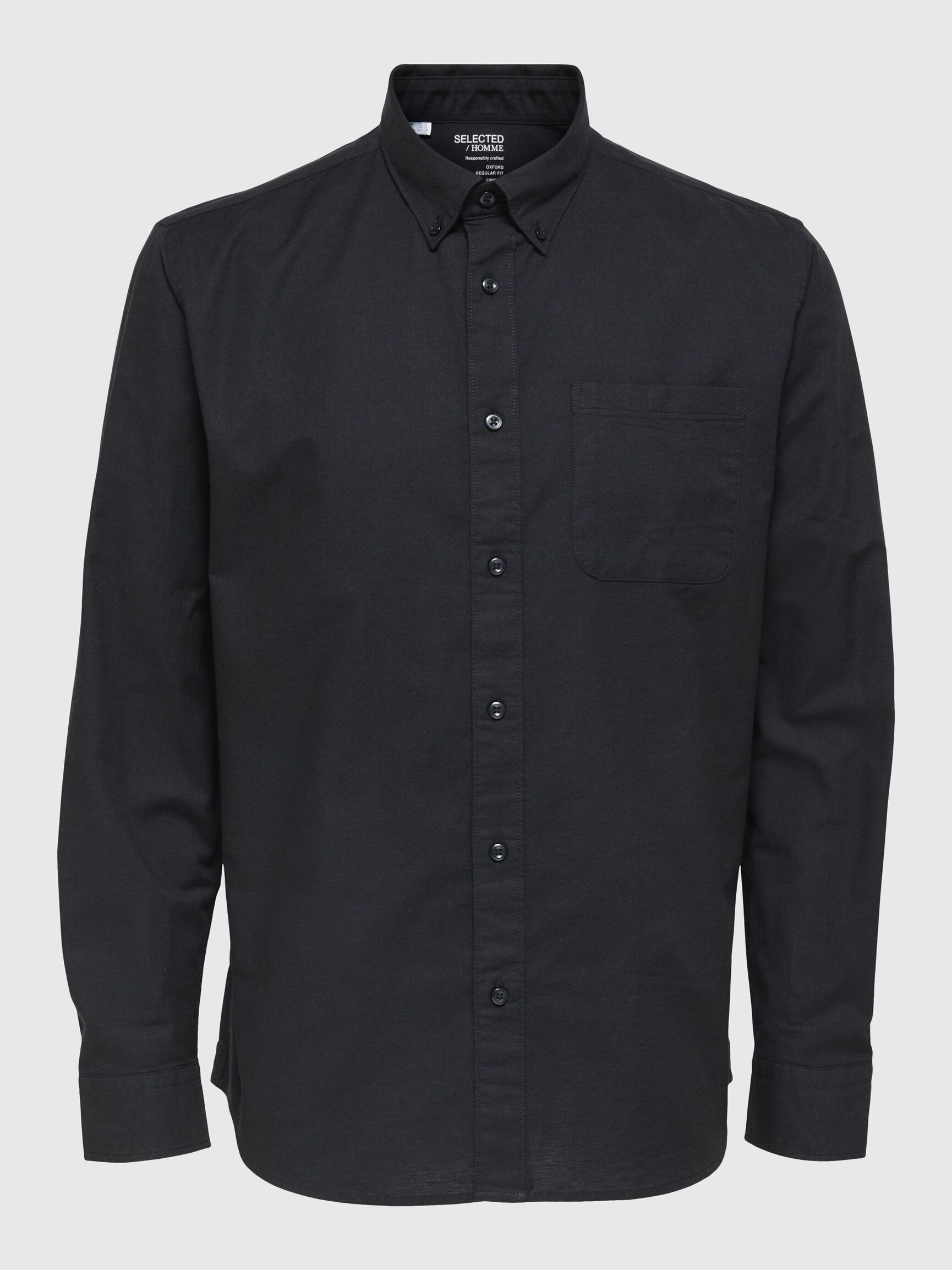 OXFORD SHIRT, Black, highres