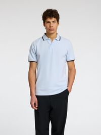 SHORT SLEEVED POLO SHIRT, Cashmere Blue, highres