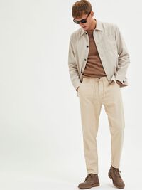 SLIM TAPERED LINEN BLEND TROUSERS, Incense, highres