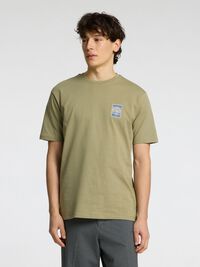 REGULAR FIT PRINTED T-SHIRT, Vetiver, highres