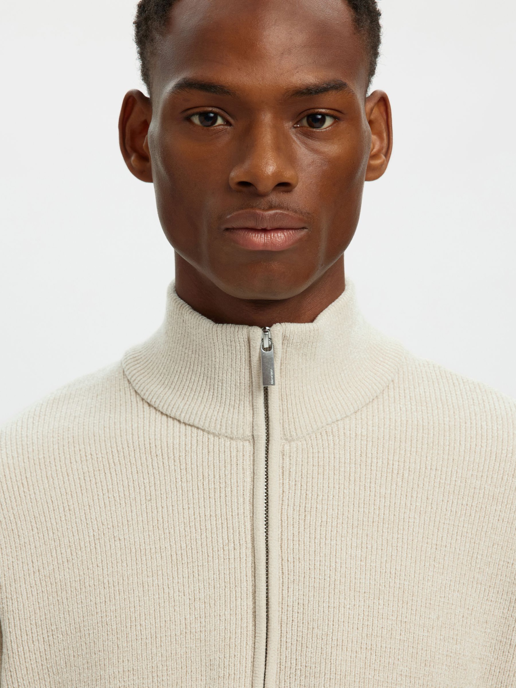 HIGH ZIP PULLOVER, Oatmeal, highres