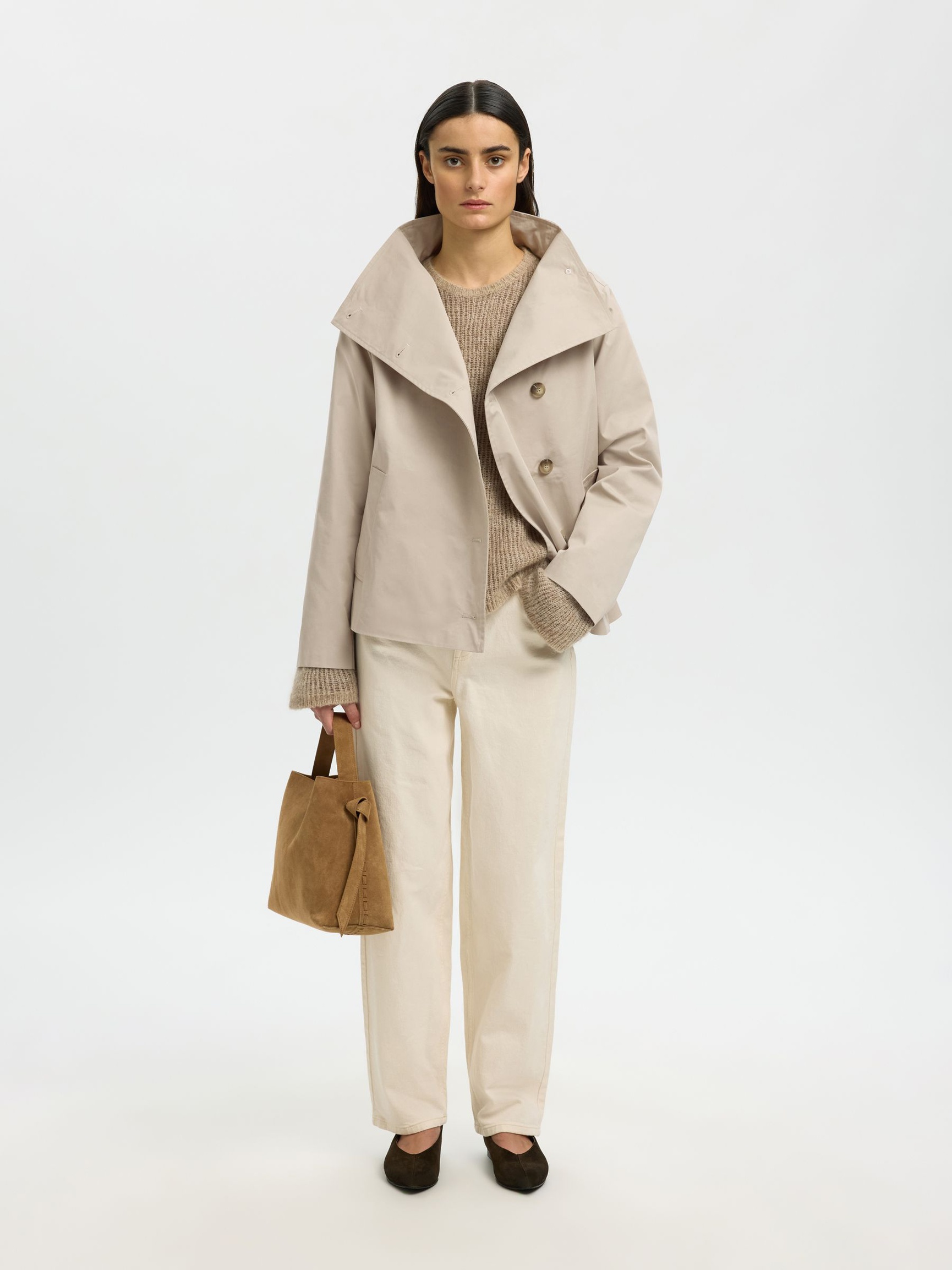 SHORT TRENCHCOAT, Pure Cashmere, highres