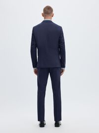 WOVEN WOOL BLEND TROUSERS, Navy Blazer, highres