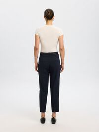 VISCOSE BLEND CROPPED TAPERED TROUSERS, Dark Sapphire, highres