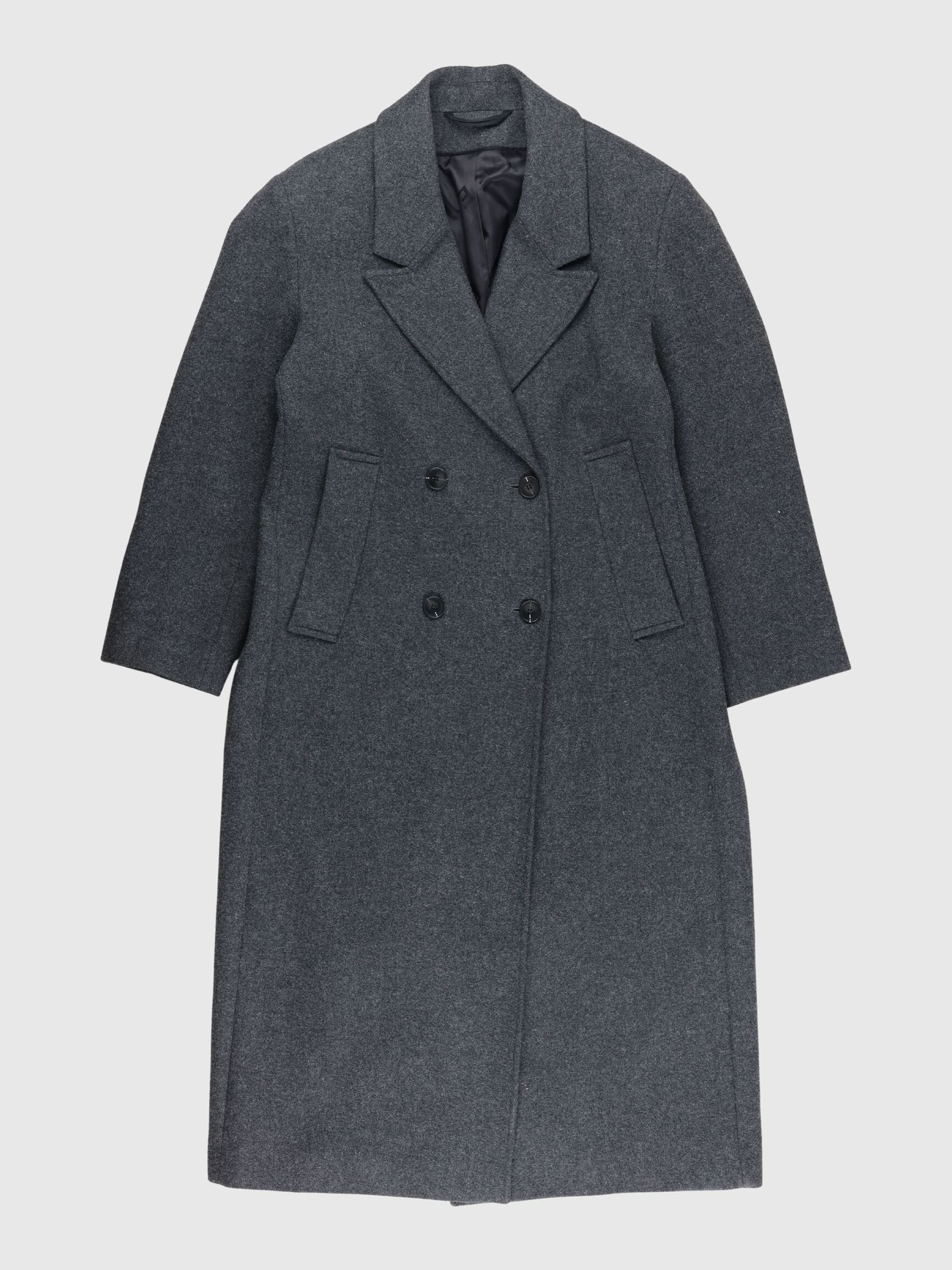 DOUBLE BREASTED WOOL BLEND COAT, Volcanic Ash, highres