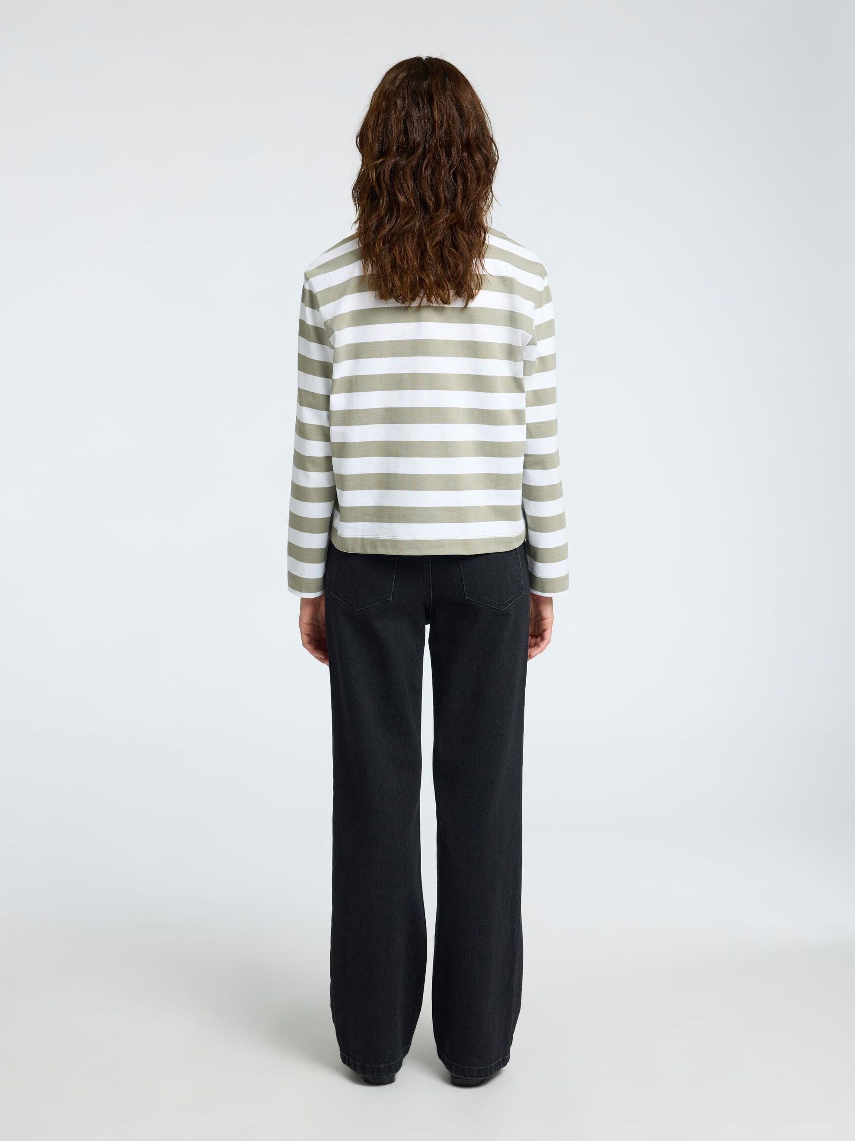 STRIPED LONG-SLEEVED T-SHIRT, Vetiver, highres