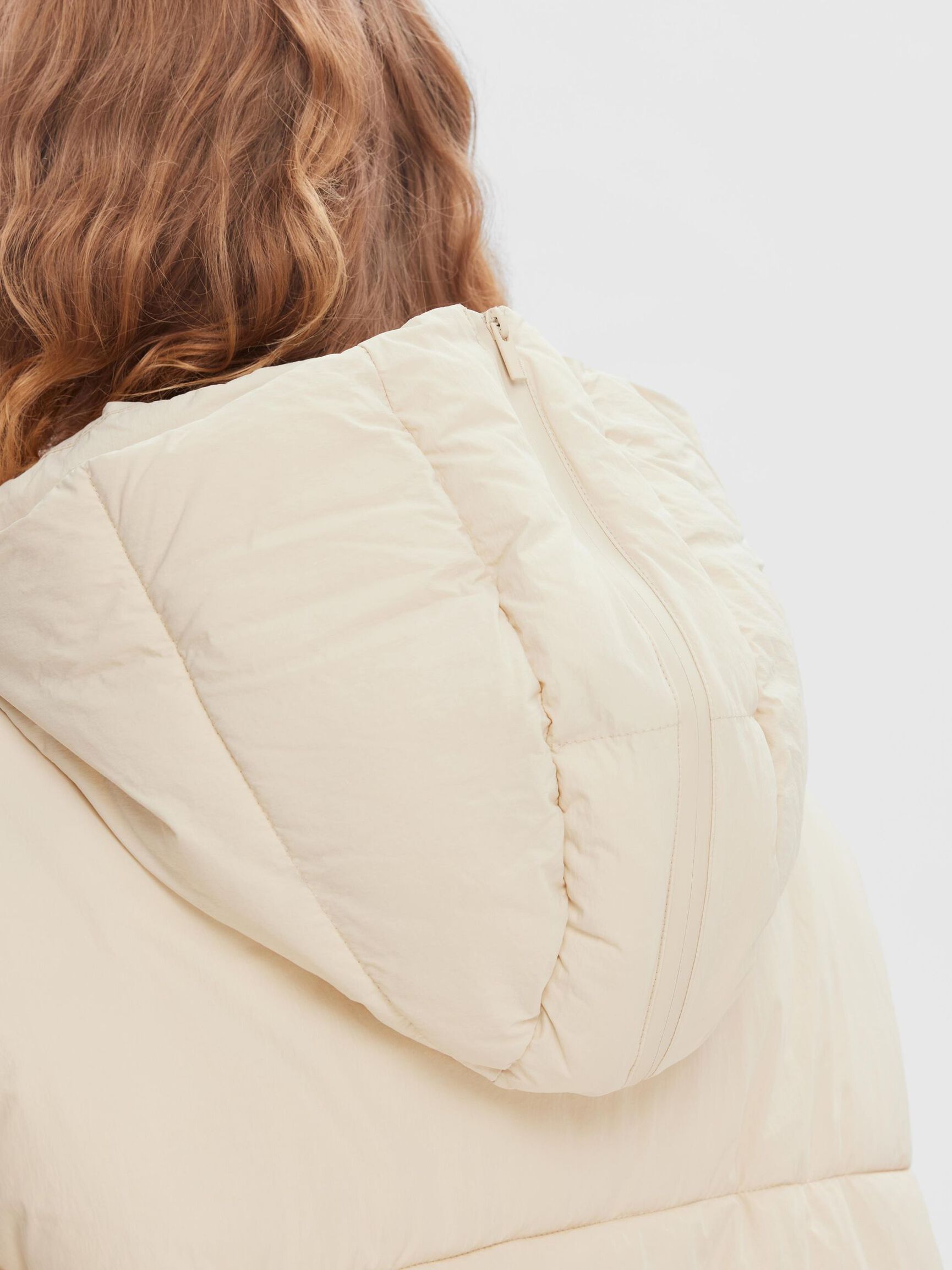 ADJUSTABLE PUFFER JACKET, Sandshell, highres