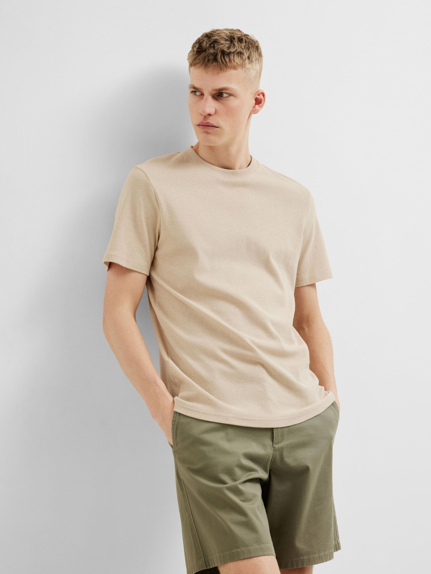 REGULAR FIT T-SHIRT, Fog, highres