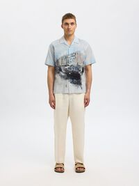 PRINTED SHORT SLEEVED SHIRT, Cashmere Blue, highres