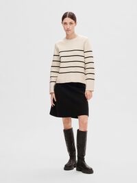 KNITTED MINI SKIRT, Black, highres