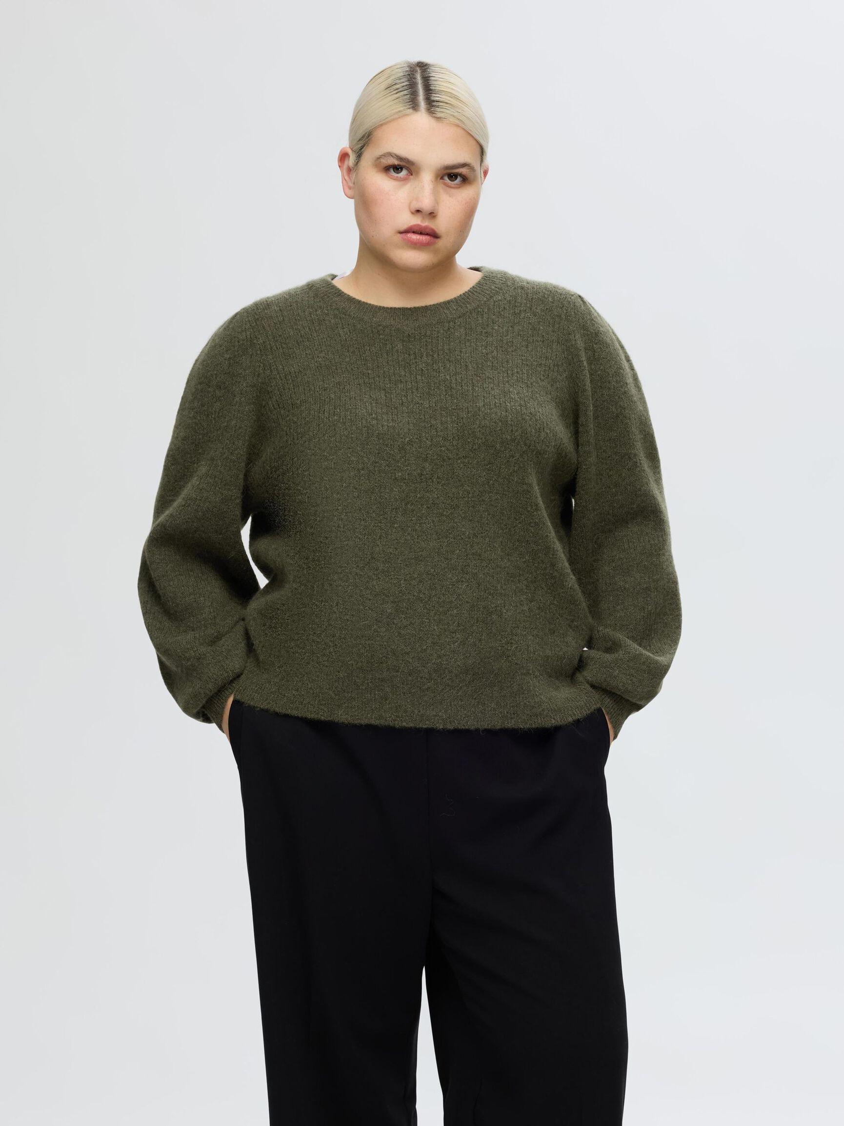 WOOL BLEND KNITTED JUMPER, Kalamata, highres