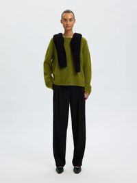 WOOL BLEND KNITTED JUMPER, Cardamom Seed, highres