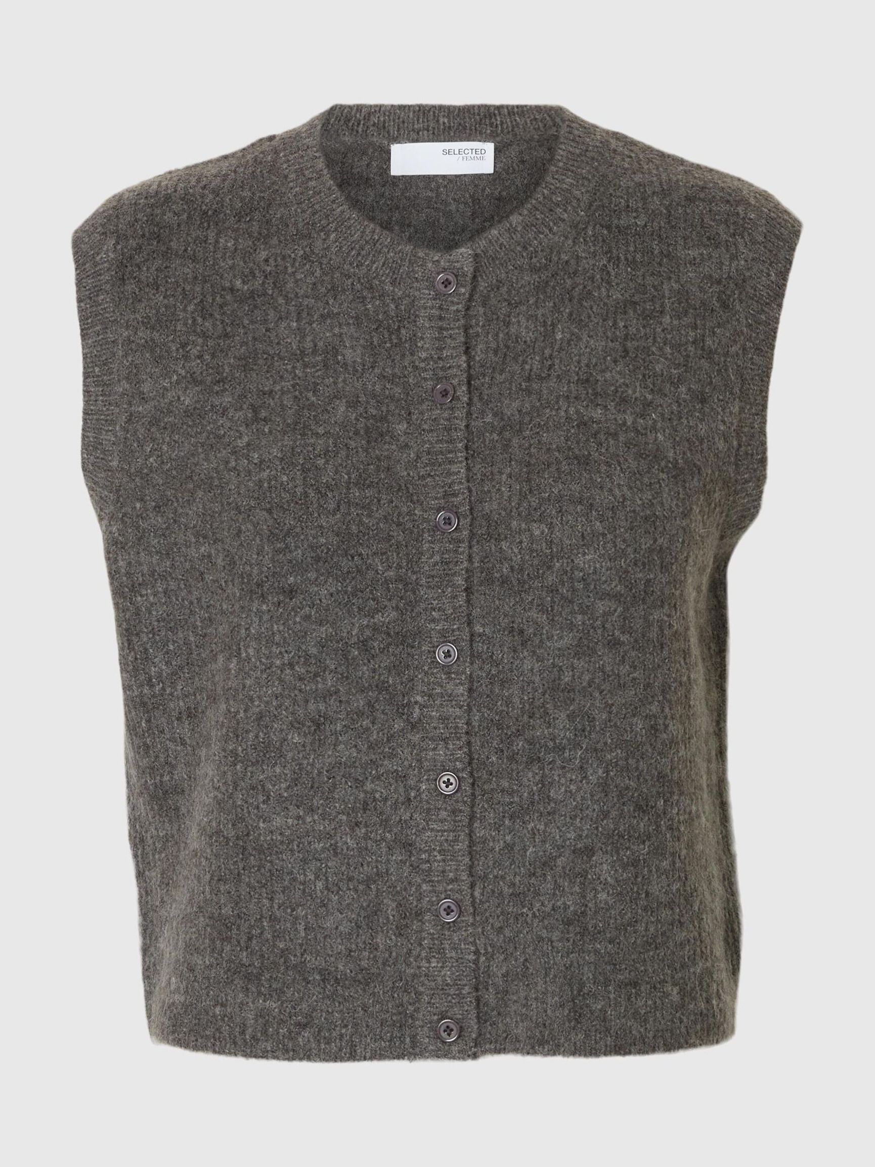 GILET A MAGLIA, Medium Grey Melange, highres