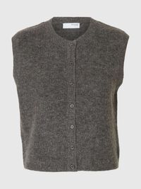 GILET A MAGLIA, Medium Grey Melange, highres