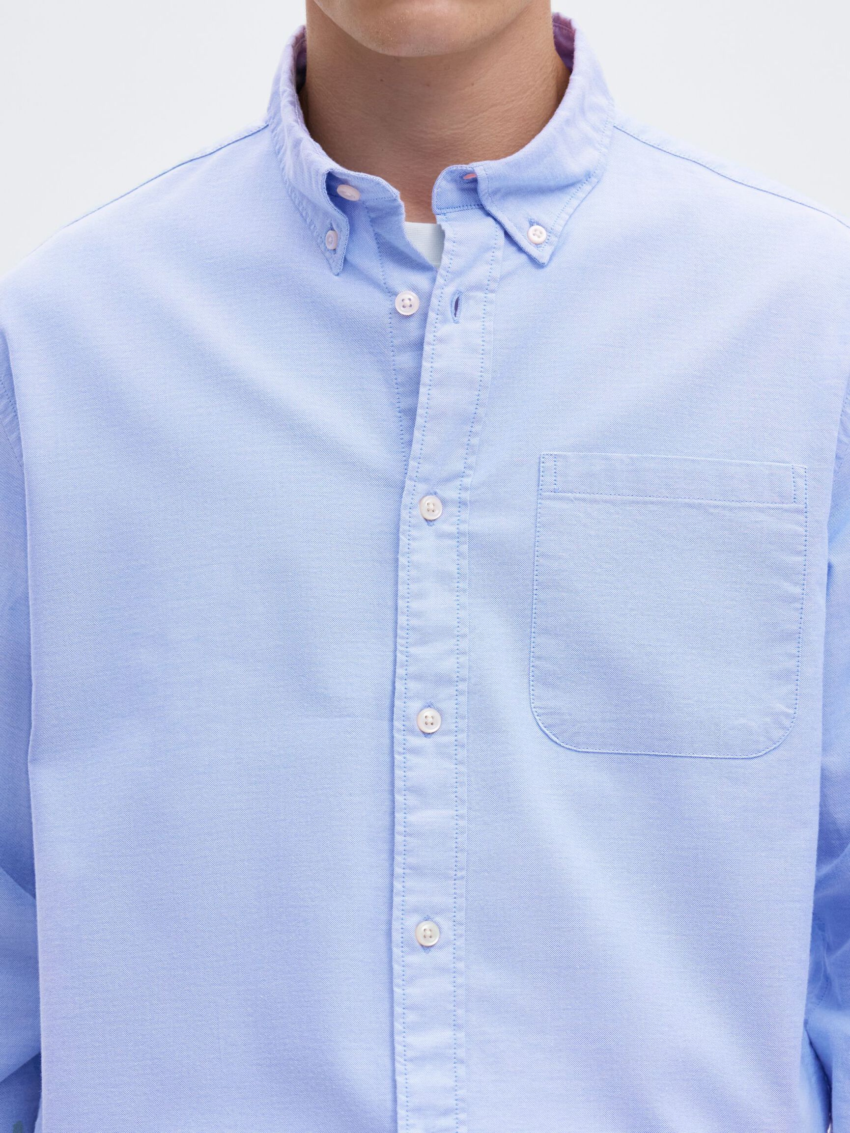 OXFORD LONG SLEEVED SHIRT, Light Blue, highres