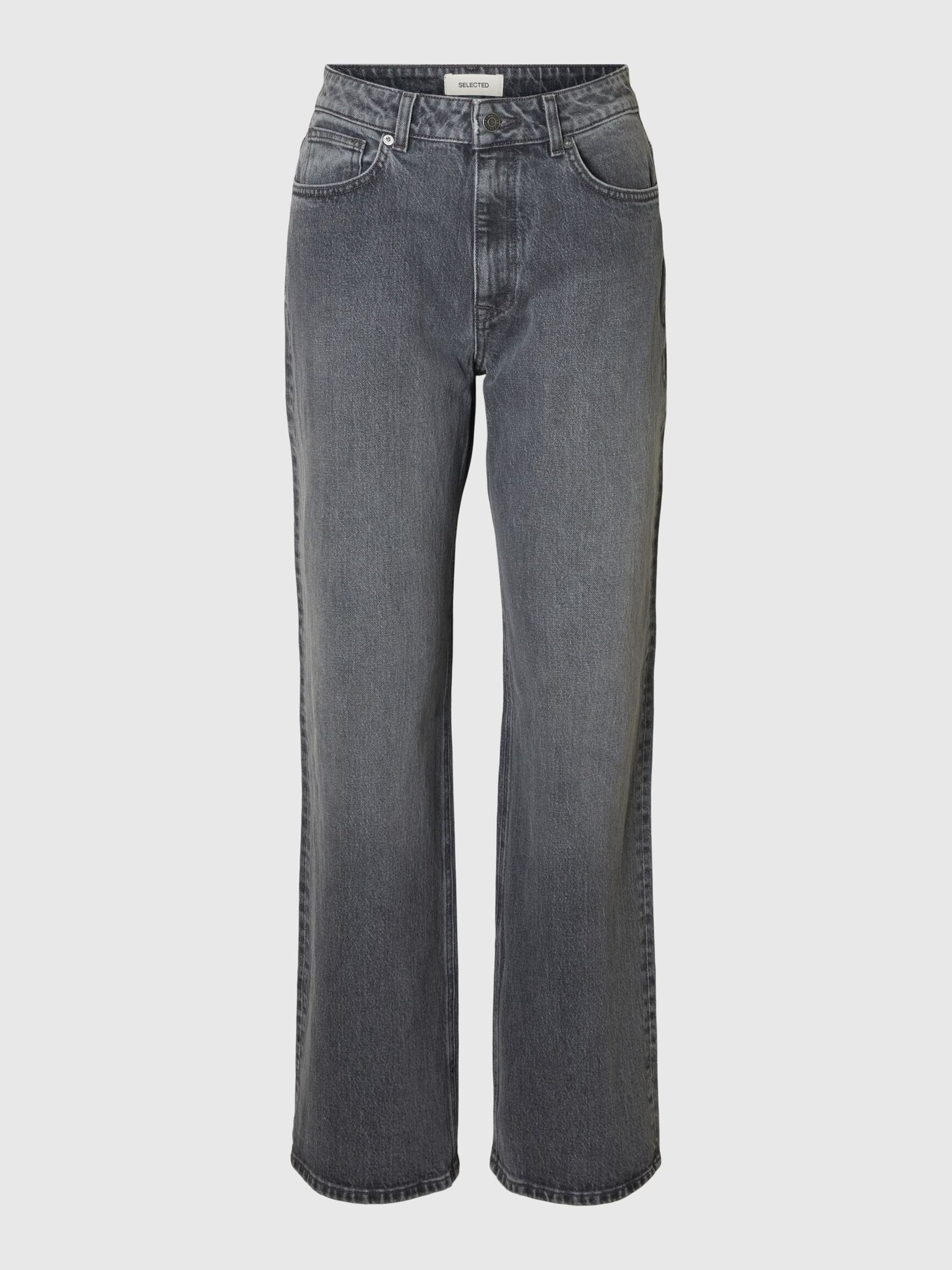 HIGH WAIST WIDE LEG JEANS, Medium Grey Denim, highres