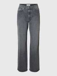 HIGH WAIST WIDE LEG JEANS, Medium Grey Denim, highres