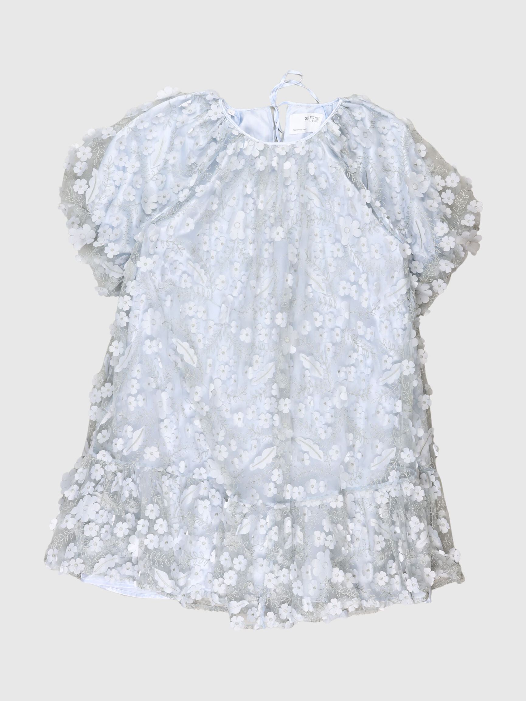 3D-BLUMEN MINIKLEID, Arctic Ice, highres