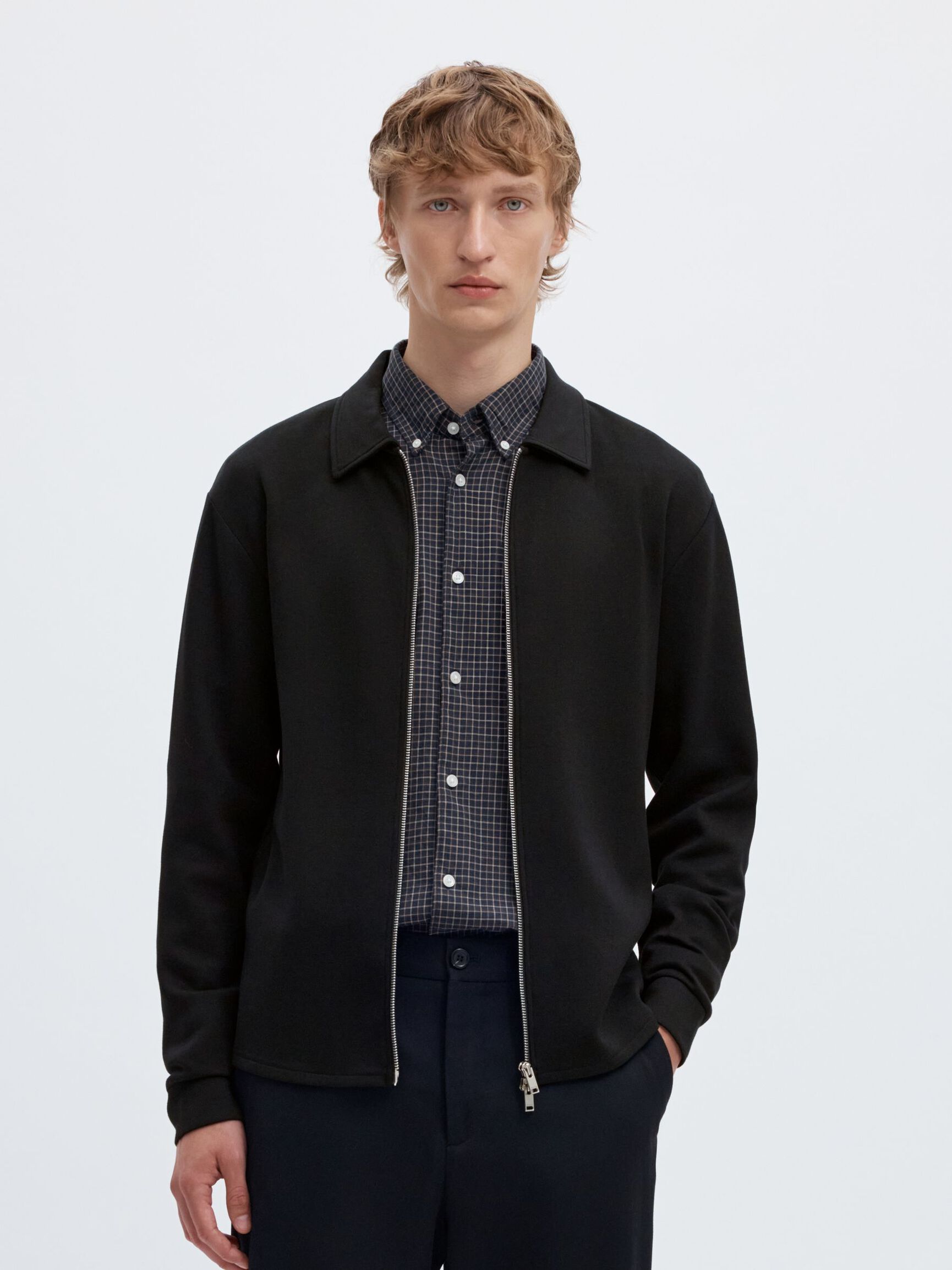 VISKOSEBLANDING CARDIGAN, Black, highres