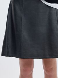 MINI LEATHER SKIRT, Black, highres
