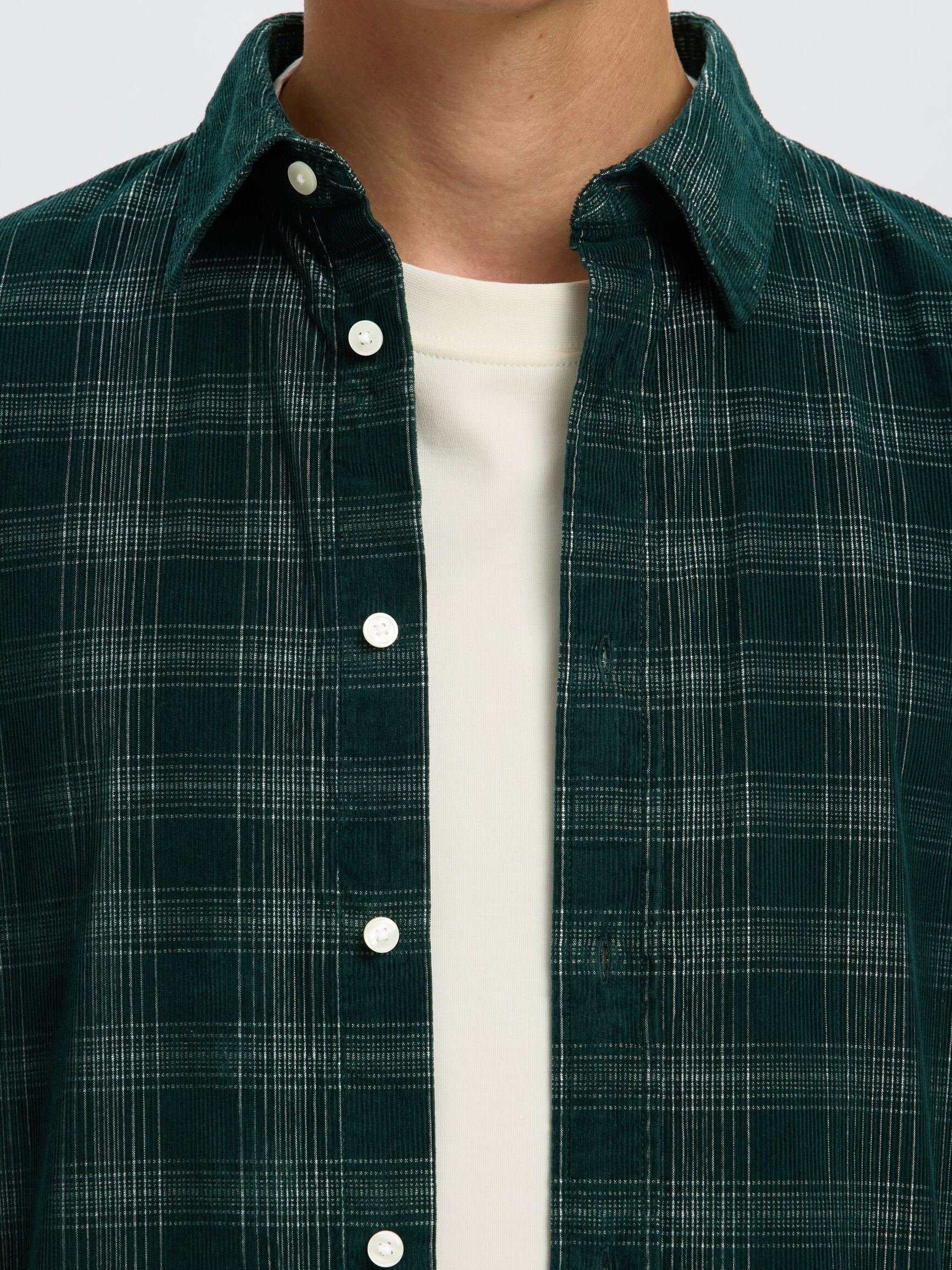 CHECKED CORDUROY SHIRT, Pine Grove, highres