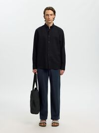 220 LOOSE FIT LINEN-BLEND TROUSERS, Black, highres