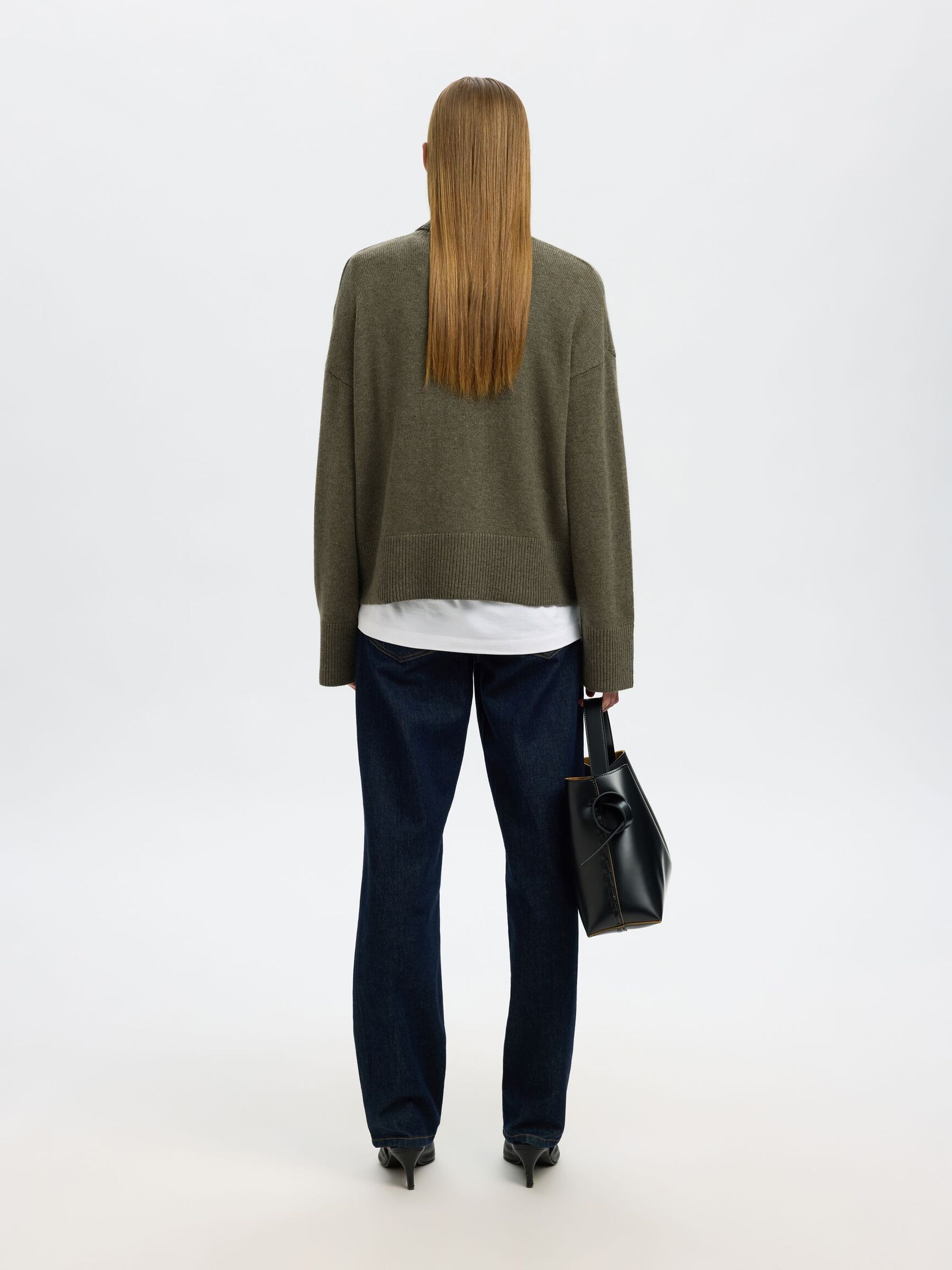 WOOL BLEND ROLL NECK JUMPER, Kalamata, highres