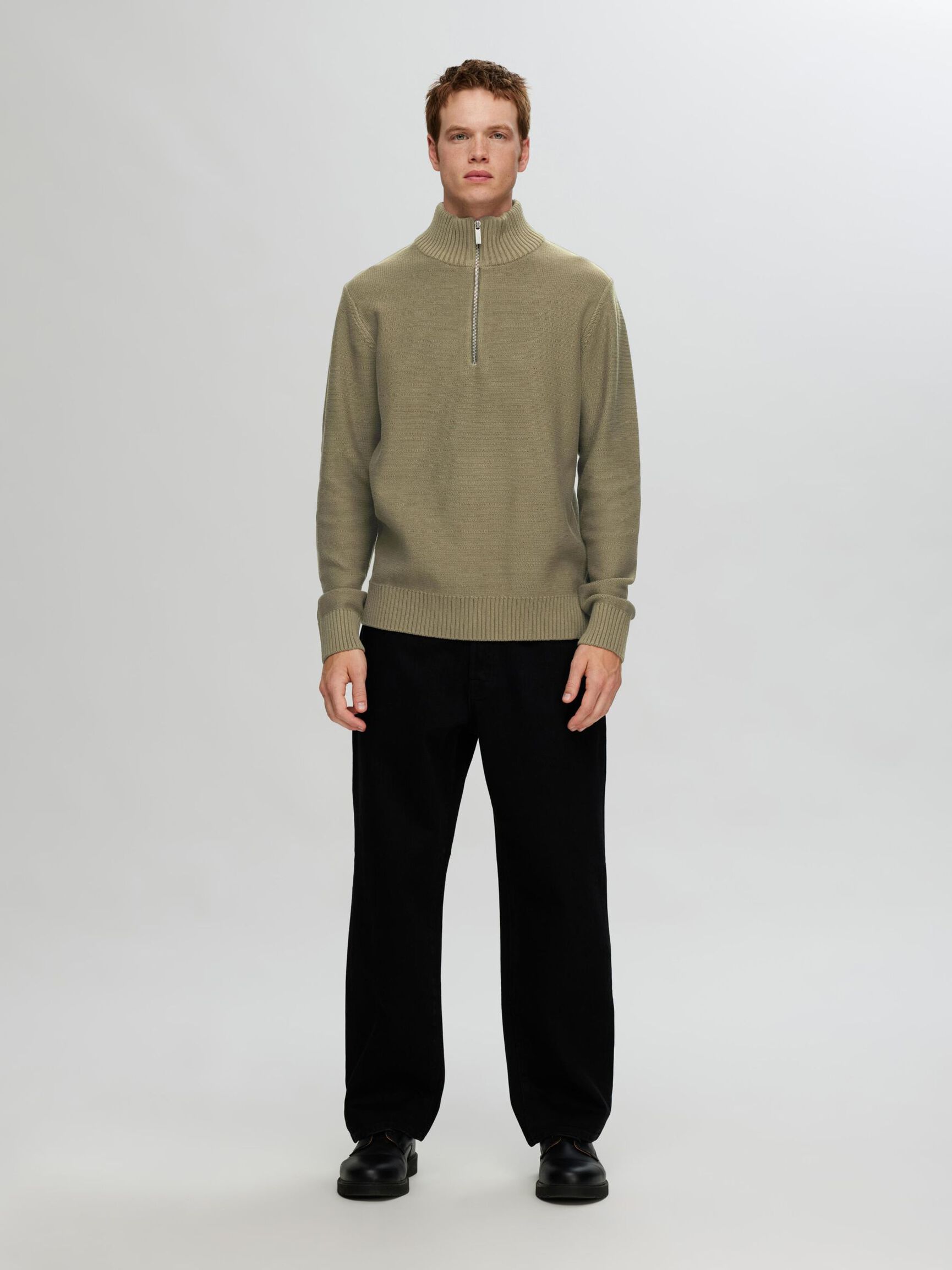 HALF-ZIP PULLOVER, Kalamata, highres