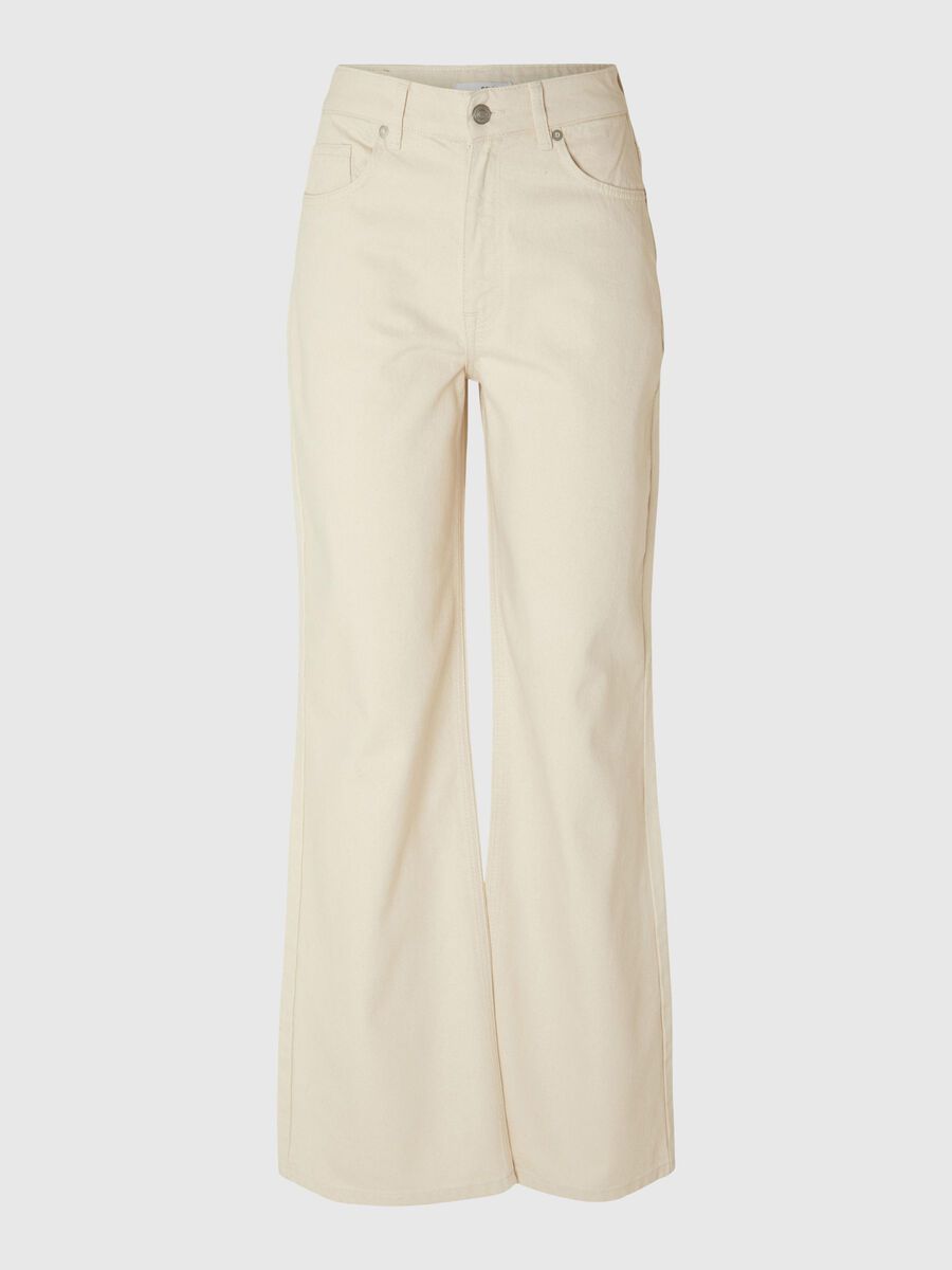 Selected WHITE WIDE FIT JEANS, White Denim, highres - 16092991_WhiteDenim_001.jpg