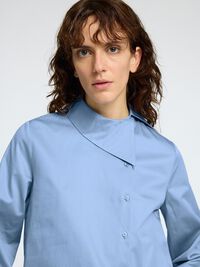 ASYMMETRIC COLLAR SHIRT, Endless Sky, highres