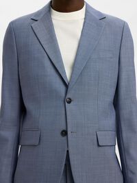 WOOL BLEND BLAZER, Light Blue, highres