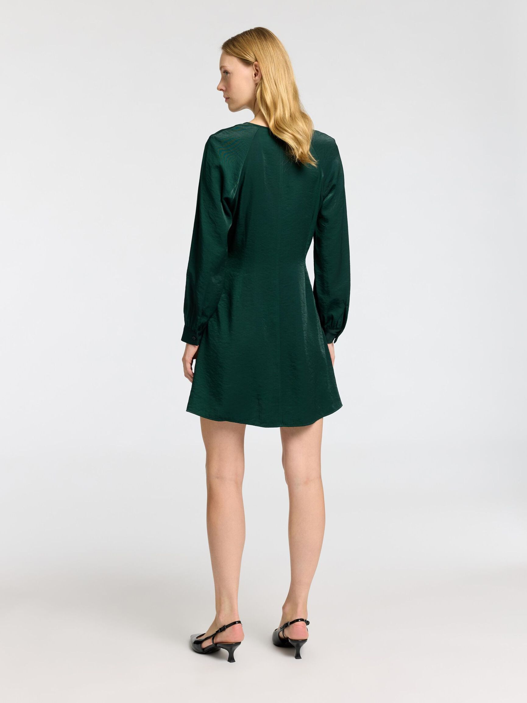 VISCOSE BLEND MINI DRESS, Scarab, highres