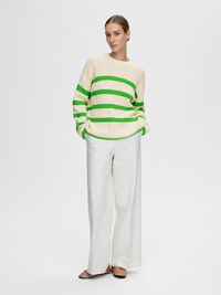 STRIPED KNITTED JUMPER, Snow White, highres