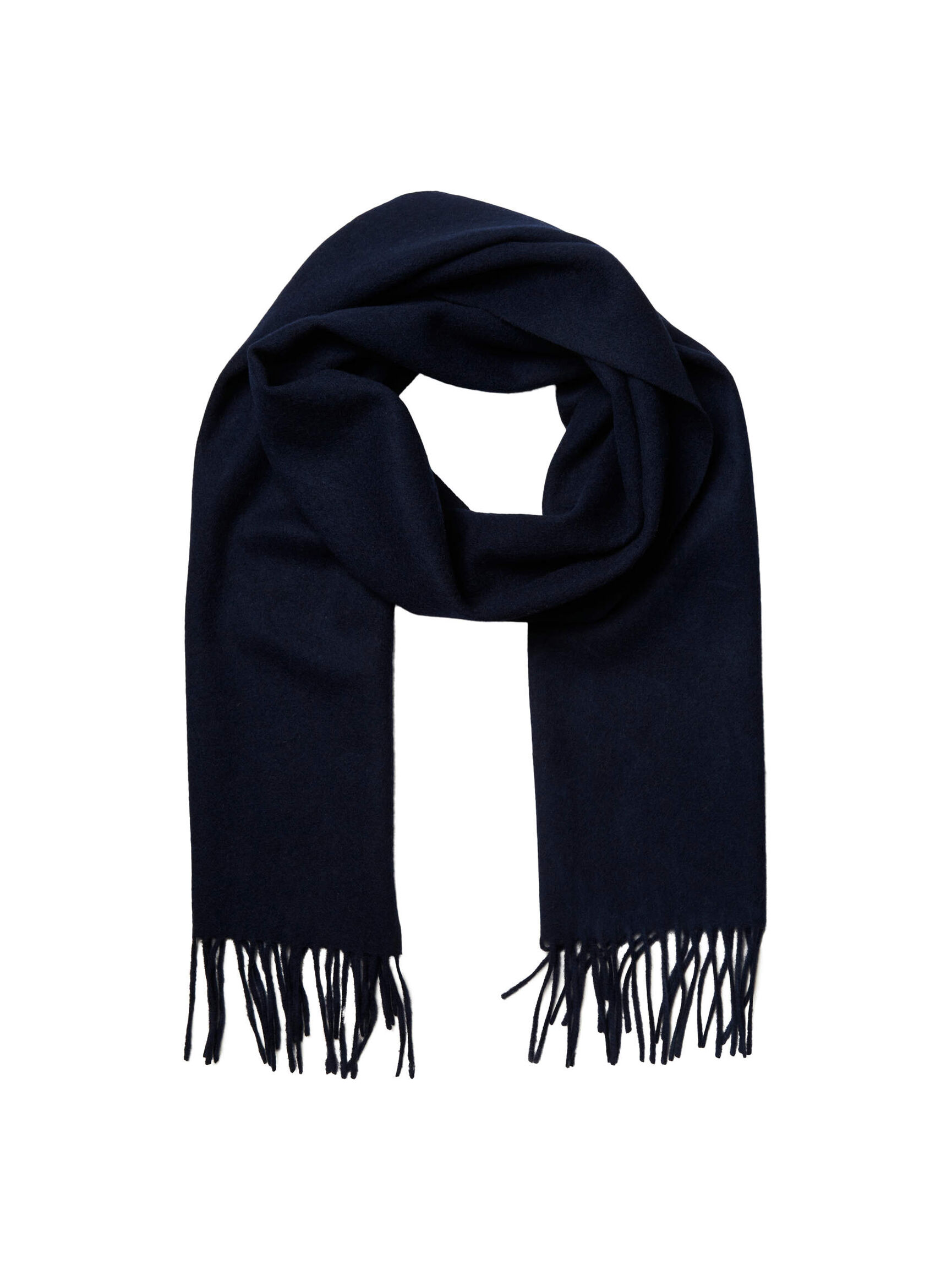 WOOL SCARF, Dark Navy, highres