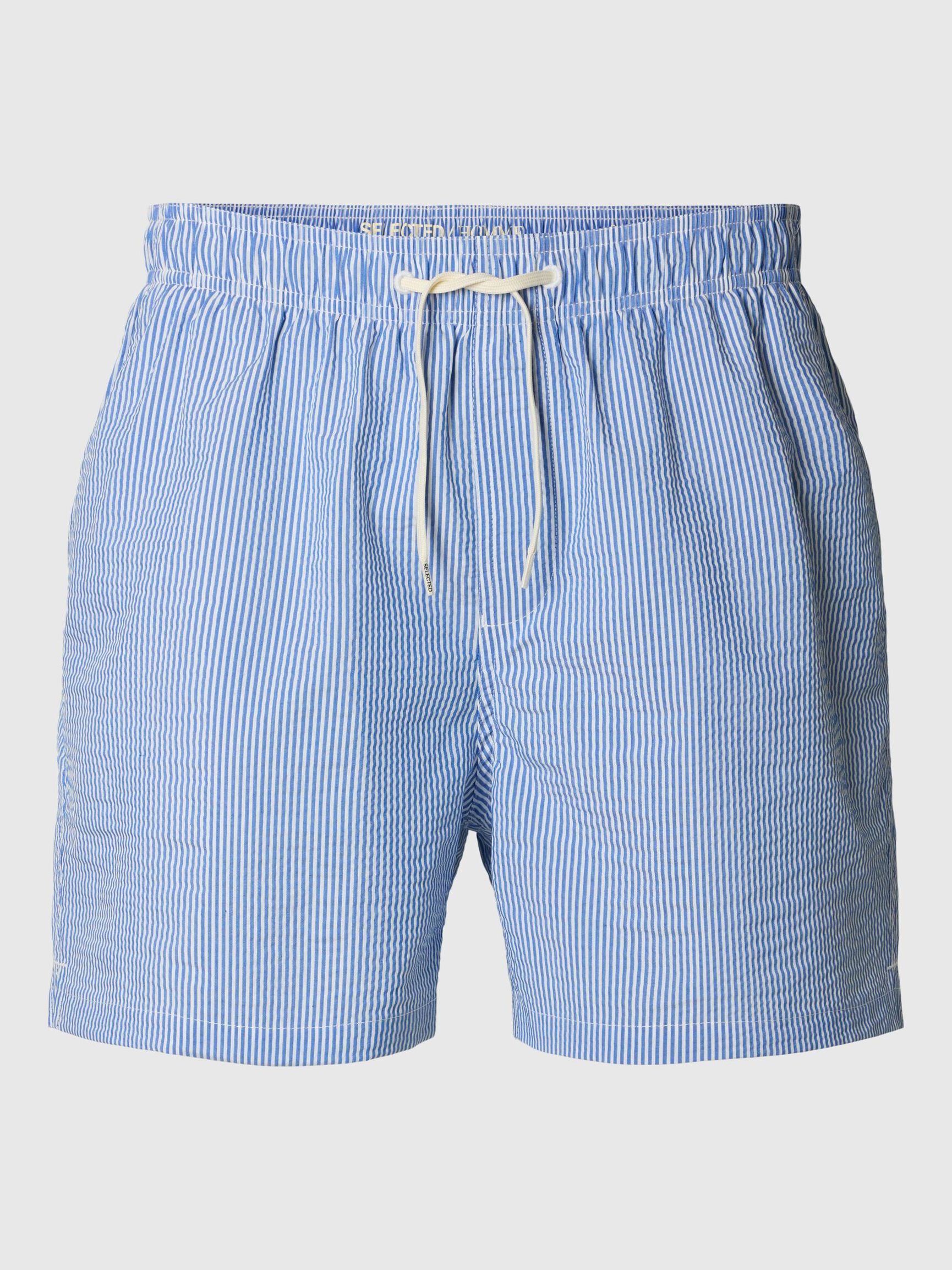 SEERSUCKER BADESHORTS, Nautical Blue, highres