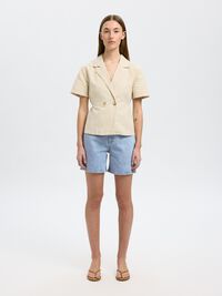 TALLE ALTO PANTALONES CORTOS VAQUEROS, Light Blue Denim, highres