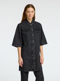 MINI DENIM DRESS, Black, highres