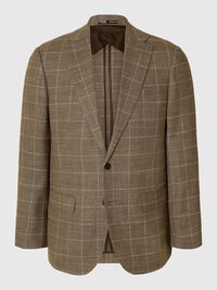 WOOL BLEND SINGLE-BREASTED BLAZER, Slate Black, highres