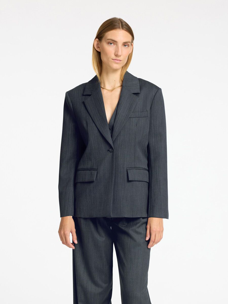 Selected ASYMMETRIC WOOL BLEND OVERSIZED BLAZER, Steel Gray, highres - 16095678_SteelGray_003.jpg