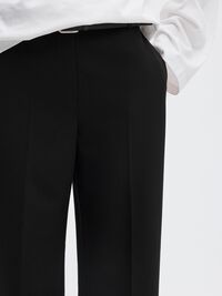  VEYRA ELASTICATED WAIST WIDE-LEG TROUSERS, Black, highres